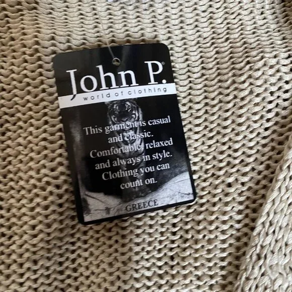 (3) John P. cardigan sweater & pullover L womens NWT Greece tan pink black - Picture 12 of 12